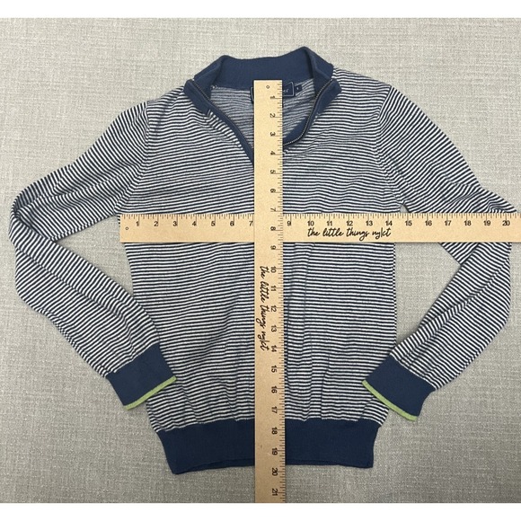 Vineyard Vines Sweater Youth S Blue/White Stripe Pullover Quarter Zip Boys - Picture 4 of 4